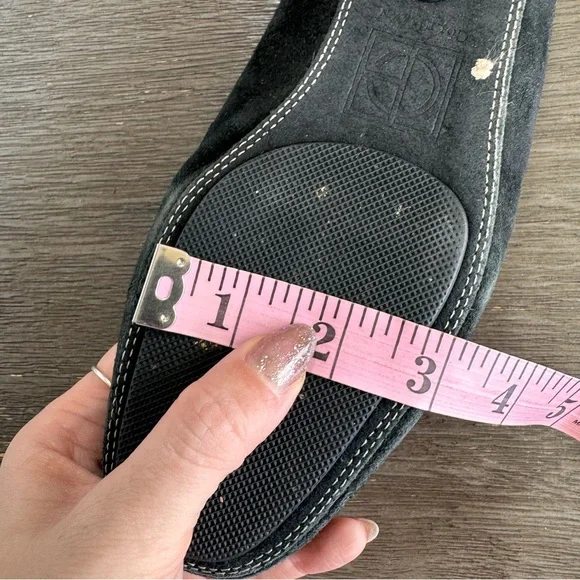Vintage Leather Suede Black White Cole Haan Mules Flats 7 - Picture 13 of 14